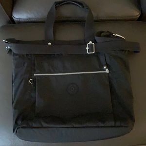 Kipling black nylon tote w/ padded laptop pocket